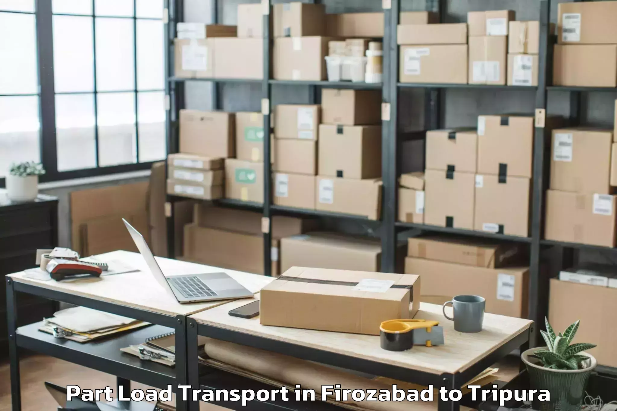 Professional Firozabad to Khowai Part Load Transport